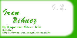 iren mihucz business card